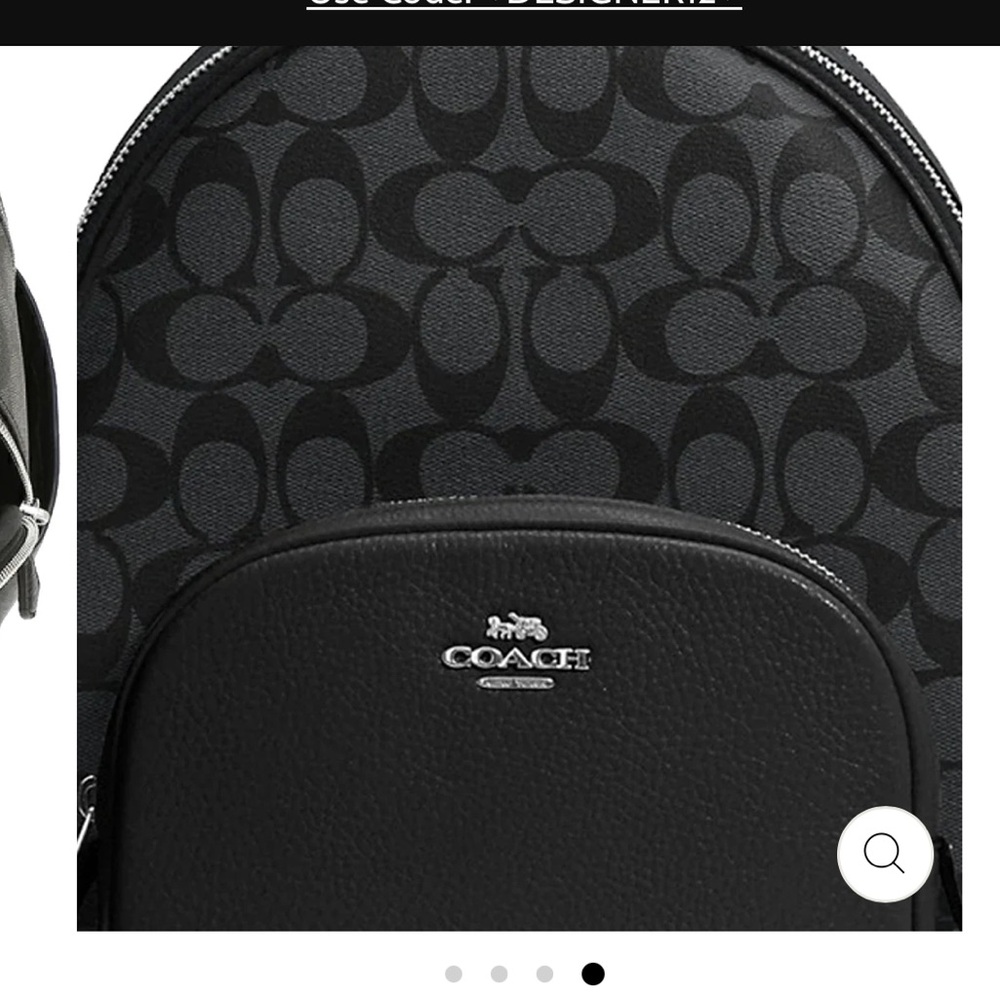 Coach Charcoal and Black Patterned Court Backpack In Signature Canvas - Picture 4 of 16